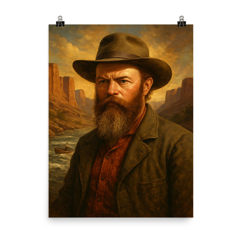 John Wesley Powell poster on a plain backdrop in size 8
