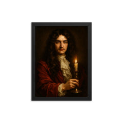 John Wilmot 2nd Earl of Rochester framed print on a plain backdrop in size 12"x16".