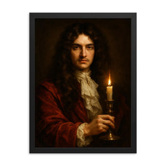 John Wilmot 2nd Earl of Rochester framed print on a plain backdrop in size 18"x24".
