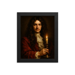 John Wilmot 2nd Earl of Rochester framed print on a plain backdrop in size 8"x10".