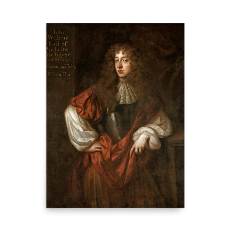 John Wilmot poster on a plain backdrop in size 18