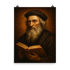 John Wycliffe poster on a plain backdrop in size 8"x10".