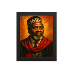 Jomo Kenyatta framed print on a plain backdrop in size 8"x10".