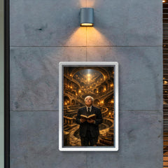 Jorge Luis Borges in labyrinth library poster 2