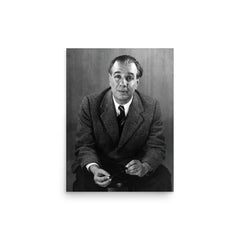 Jorge Luis Borges poster on a plain backdrop in size 12"x16".