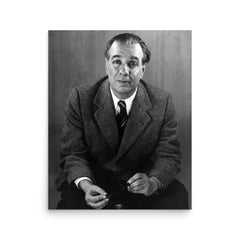 Jorge Luis Borges poster on a plain backdrop in size 16"x20".