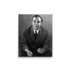 Jorge Luis Borges poster on a plain backdrop in size 8"x10".