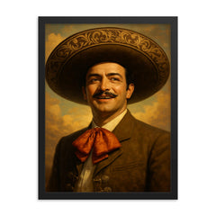 Jorge Negrete framed print on a plain backdrop in size 18"x24".
