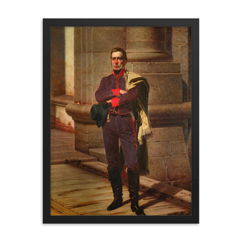 Jose Gervasio Artigas framed print on a plain backdrop in size 18