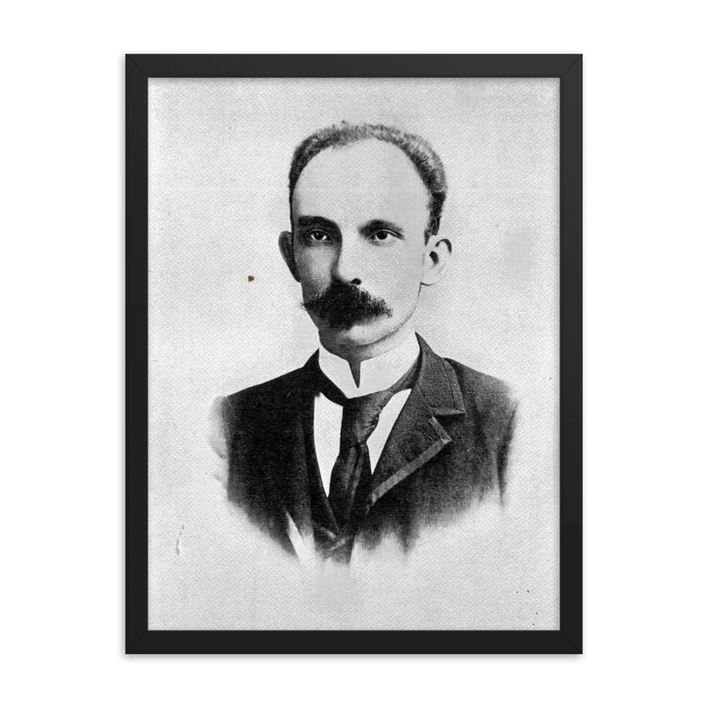 Jose Marti framed print on a plain backdrop in size 18