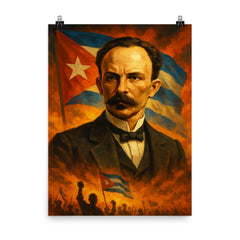 Jose Marti poster on a plain backdrop in size 8"x10".