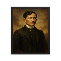 Jose Rizal framed print on a plain backdrop in size 16"x20".