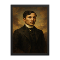 Jose Rizal framed print on a plain backdrop in size 18"x24".