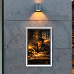 Jose Rizal in prison writing farewell poster 2