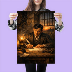 Jose Rizal in prison writing farewell poster 3