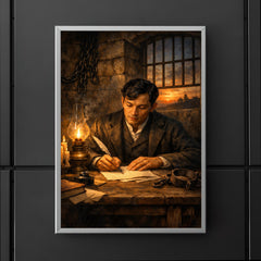 Jose Rizal in prison writing farewell poster 5