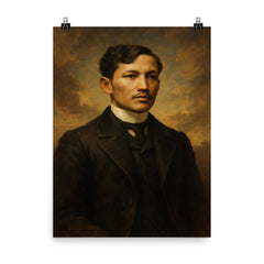 Jose Rizal poster on a plain backdrop in size 8"x10".