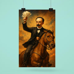 José Martí horseback with papers poster 6