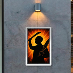 José Martí with quill and machete silhouette poster 2