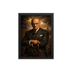 José Ortega y Gasset in tailored severity framed print on a plain backdrop in size 12"x16".