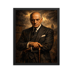 José Ortega y Gasset in tailored severity framed print on a plain backdrop in size 16"x20".