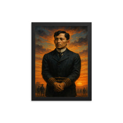 José Rizal before execution dawn framed print on a plain backdrop in size 12"x16".