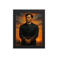 José Rizal before execution dawn framed print on a plain backdrop in size 8"x10".