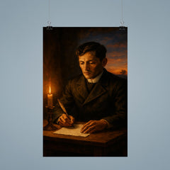 José Rizal writing before execution dawn poster 9