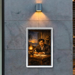 José Rizal writing by lamplight in exile poster 2