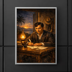 José Rizal writing by lamplight in exile poster 5