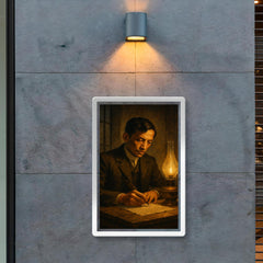 José Rizal writing by prison lamp before execution poster 2