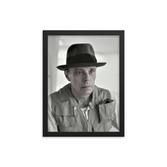 Joseph Beuys framed print on a plain backdrop in size 12"x16".