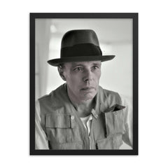 Joseph Beuys framed print on a plain backdrop in size 18"x24".