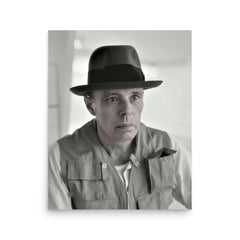 Joseph Beuys poster on a plain backdrop in size 16"x20".