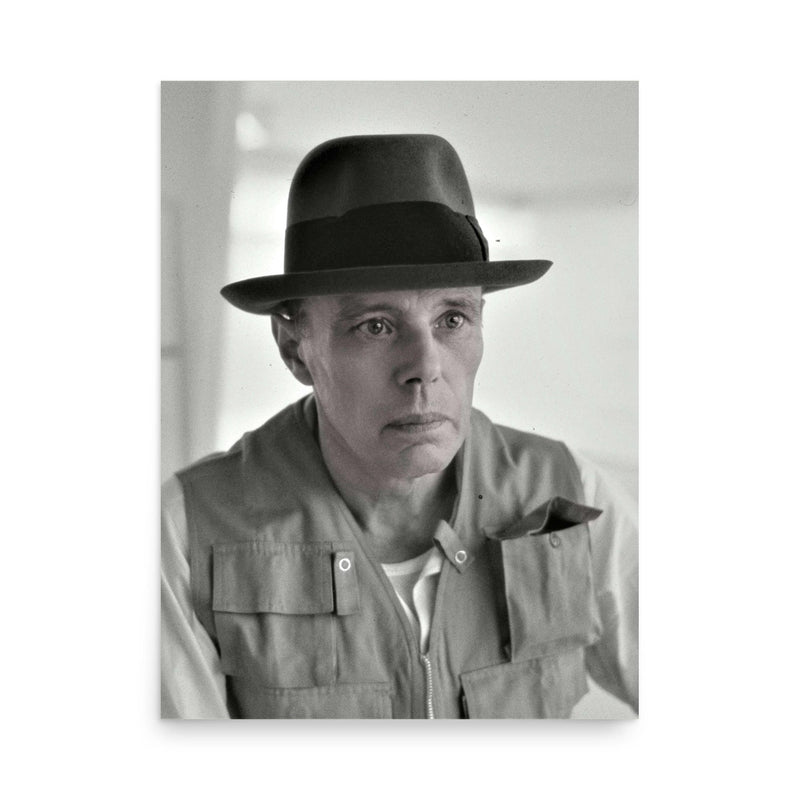 Joseph Beuys poster on a plain backdrop in size 18