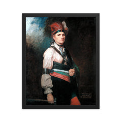 Joseph Brant - Thayendanegea framed print on a plain backdrop in size 16"x20".