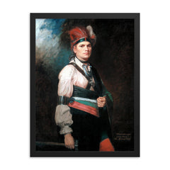 Joseph Brant - Thayendanegea framed print on a plain backdrop in size 18"x24".