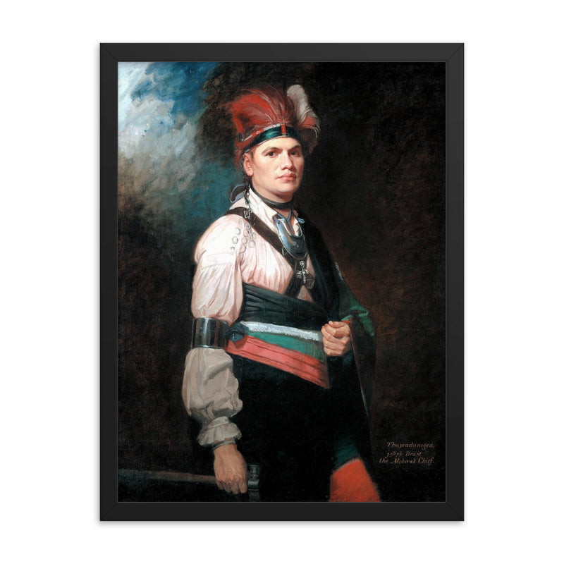 Joseph Brant - Thayendanegea framed print on a plain backdrop in size 18