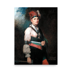 Joseph Brant - Thayendanegea poster on a plain backdrop in size 18"x24".