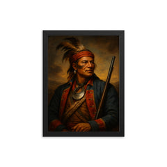 Joseph Brant Thayendanegea framed print on a plain backdrop in size 12"x16".