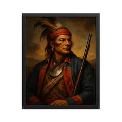 Joseph Brant Thayendanegea framed print on a plain backdrop in size 16"x20".