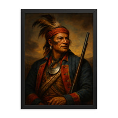 Joseph Brant Thayendanegea framed print on a plain backdrop in size 18"x24".