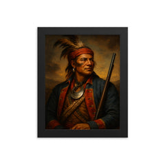 Joseph Brant Thayendanegea framed print on a plain backdrop in size 8"x10".