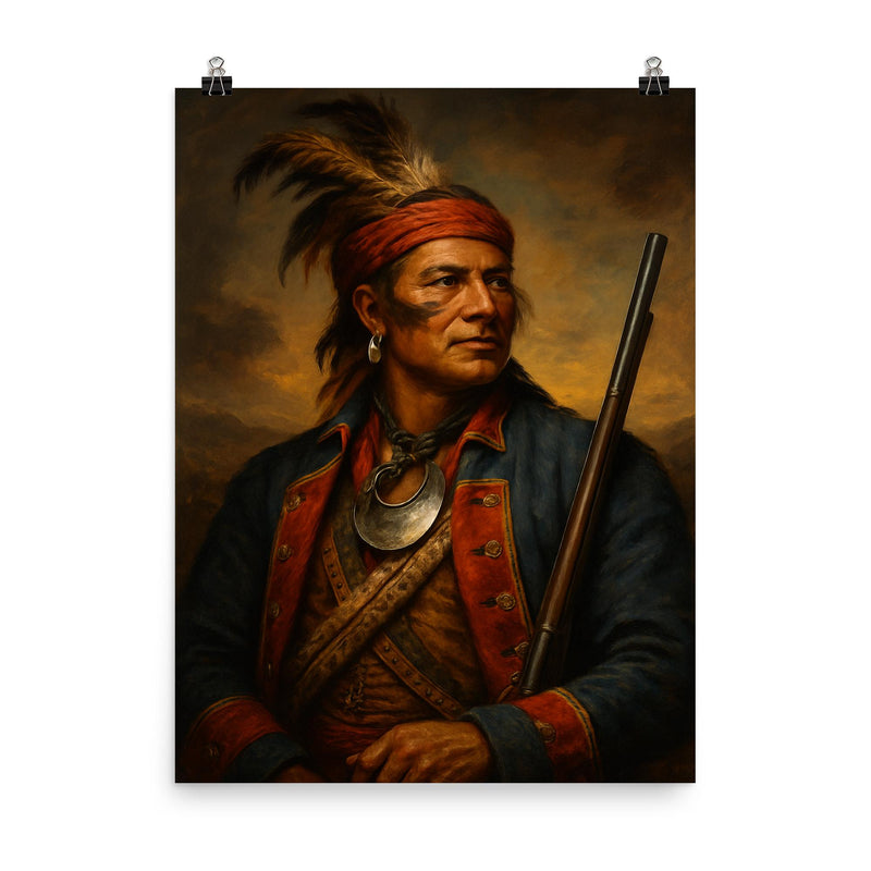 Joseph Brant Thayendanegea poster on a plain backdrop in size 8