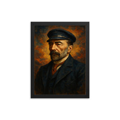 Joseph Conrad framed print on a plain backdrop in size 12"x16".