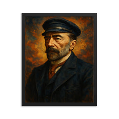 Joseph Conrad framed print on a plain backdrop in size 16"x20".
