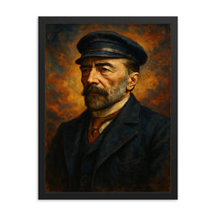 Joseph Conrad framed print on a plain backdrop in size 18"x24".