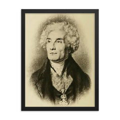 Joseph de Maistre framed print on a plain backdrop in size 18"x24".