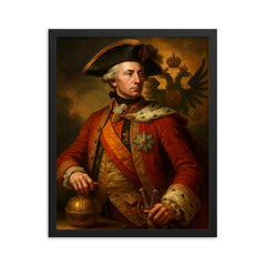 Joseph II Holy Roman Emperor framed print on a plain backdrop in size 16"x20".