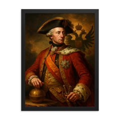 Joseph II Holy Roman Emperor framed print on a plain backdrop in size 18"x24".